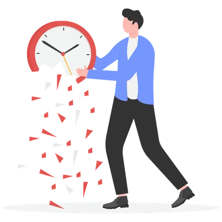 Businessman working on time mangement  Illustration