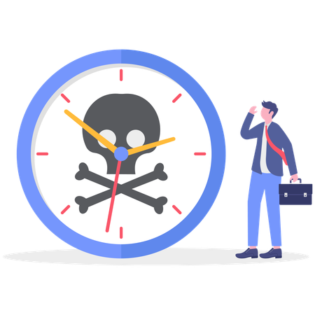 Businessman working on time pressure  Illustration