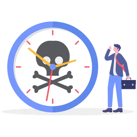 Businessman working on time pressure  Illustration