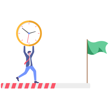 Businessman working on time progress  Illustration