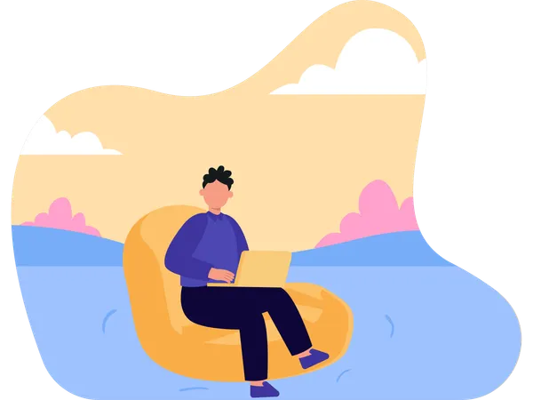 Businessman Working on tour  Illustration