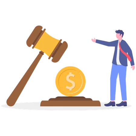 Businessman working on wages insurance  Illustration