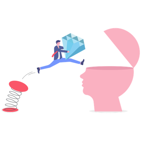Businessman working on wealth creation  Illustration