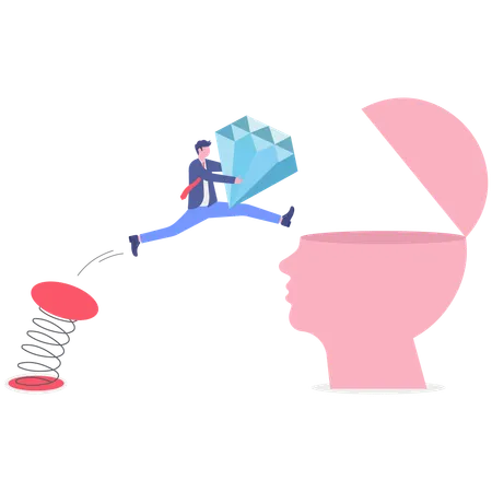 Businessman working on wealth creation  Illustration