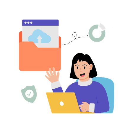 Businessman working on web data  Illustration