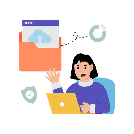 Businessman working on web data  Illustration