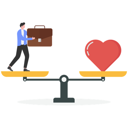 Businessman working on work life balance  Illustration