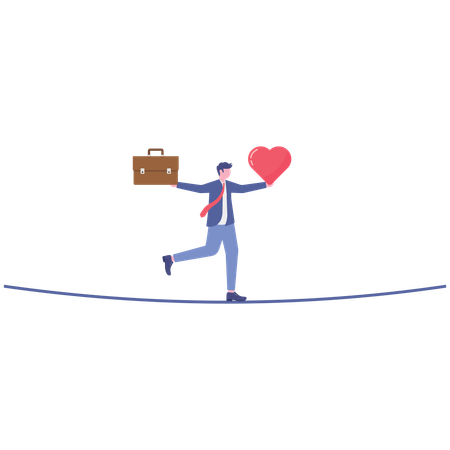 Businessman working on work life balance  Illustration