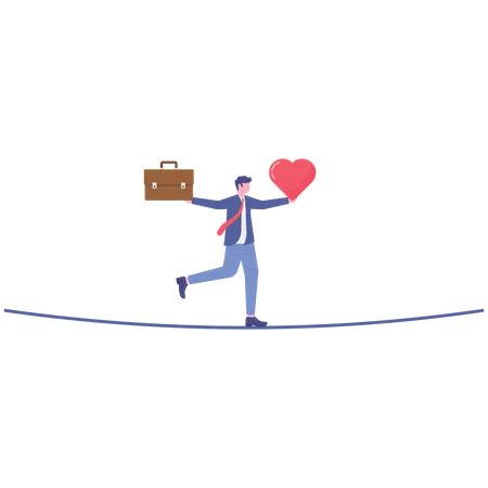 Businessman working on work life balance  Illustration