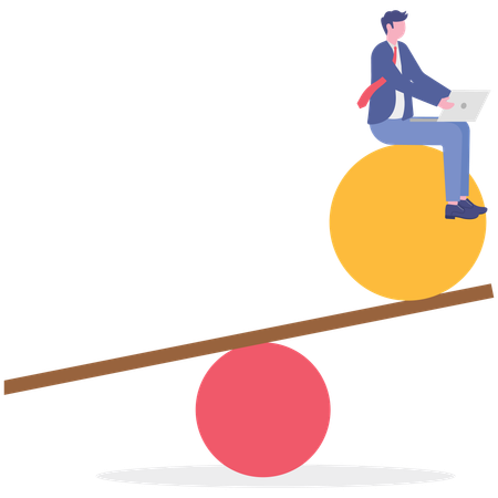 Businessman working on work life balance  Illustration