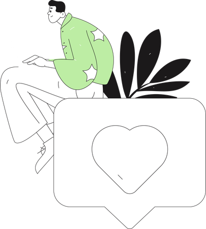 Businessman working online  Illustration