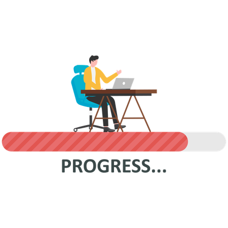 Businessman working project plan  Illustration