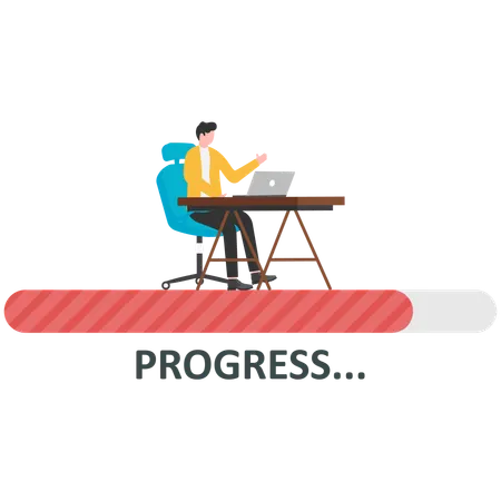 Businessman working project plan  Illustration