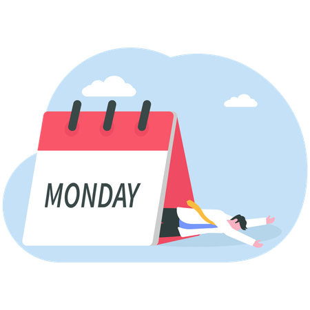 Businessman working with business calendar  Illustration