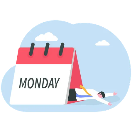 Businessman working with business calendar  Illustration