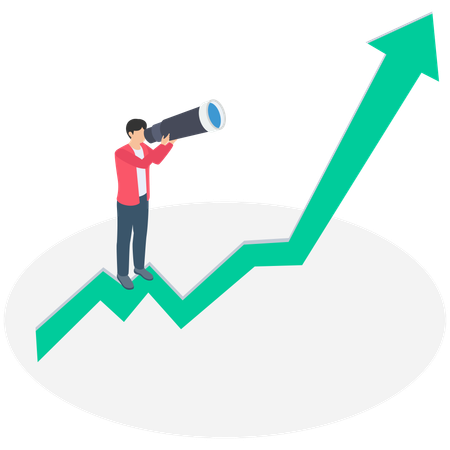 Businessman working with business growth  Illustration