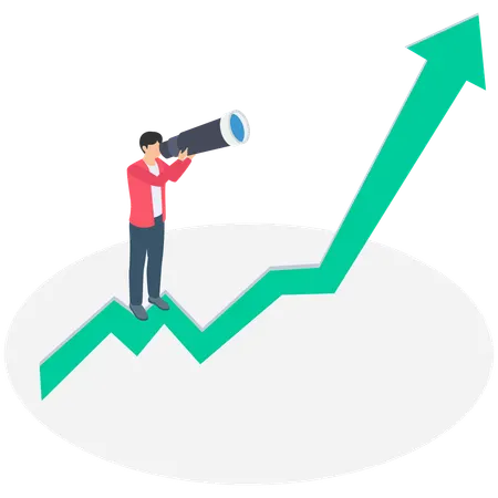 Businessman working with business growth  Illustration