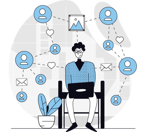 Businessman working with business marketing  Illustration