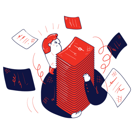Businessman working with document  Illustration