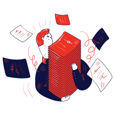 Businessman working with document  Illustration