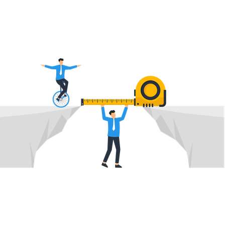 Businessman working with measurement tool  Illustration