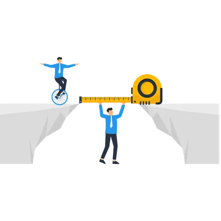 Businessman working with measurement tool  Illustration
