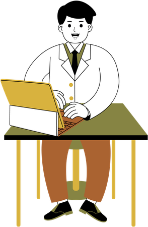 Businessman working with tablet  Illustration