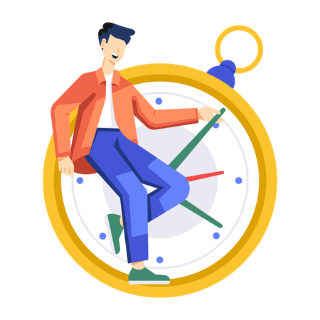 Businessman working with Time Management  Illustration