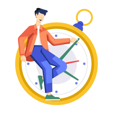 Businessman working with Time Management  Illustration