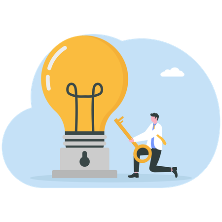 Businessman works for creativity  Illustration