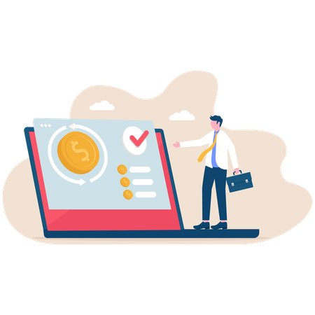 Businessman works for noble cause  Illustration
