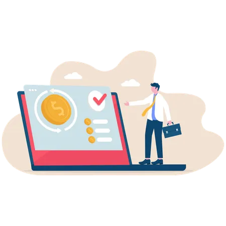 Businessman works for noble cause  Illustration
