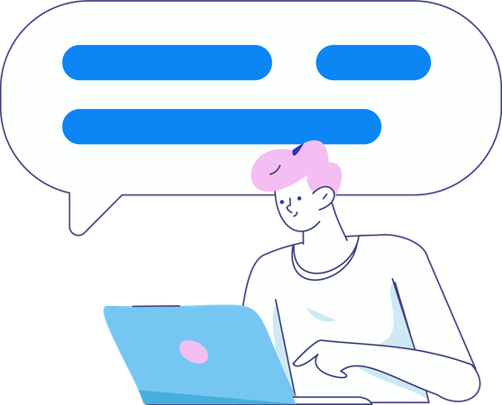 Businessman works on online data to present in meeting  Illustration