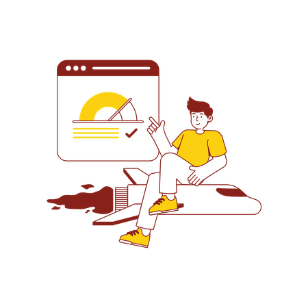 Businessman works on Speed Booster  Illustration