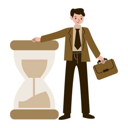 Businessman works Time Management  Illustration