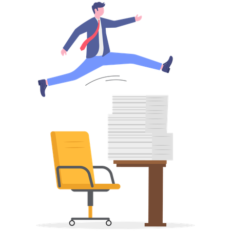 Businessman works with business workload  Illustration