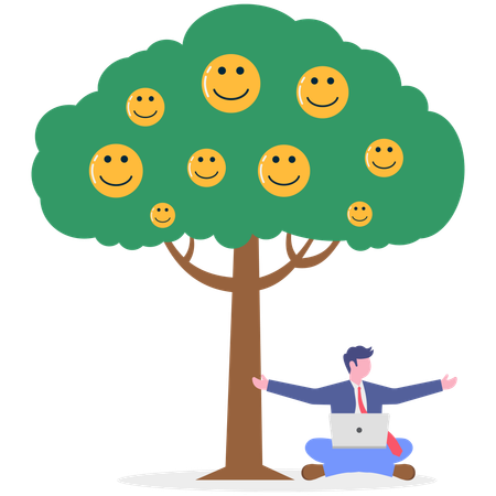 Businessman works with mental stress  Illustration