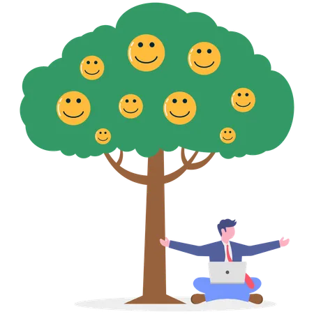 Businessman works with mental stress  Illustration