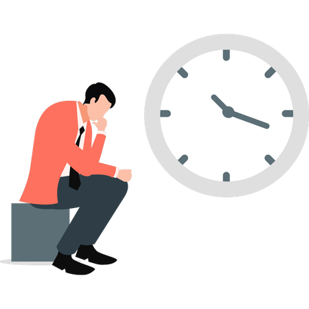 Businessman worried about passage of time  Illustration