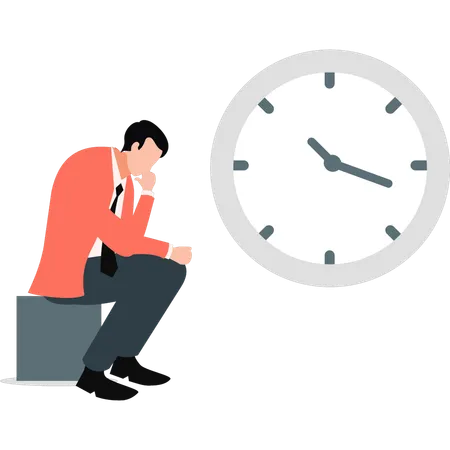 Businessman worried about passage of time  Illustration