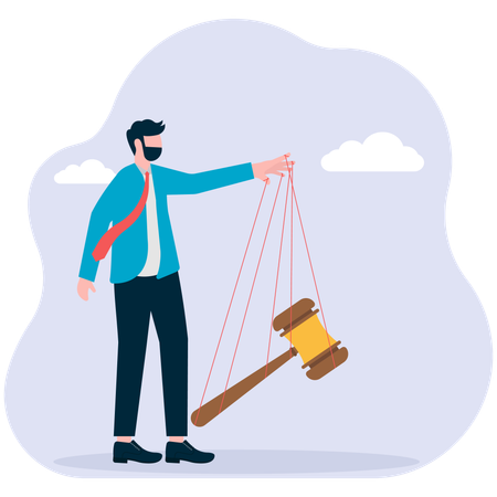 Businessman wrapped with hammer  Illustration