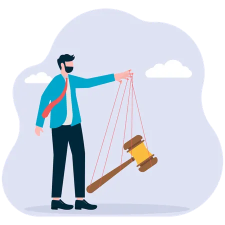 Businessman wrapped with hammer  Illustration