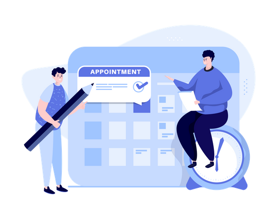 Businessman writing appointments  イラスト