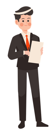 Businessman writing in notes Illustration