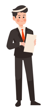 Businessman writing in notes  Illustration