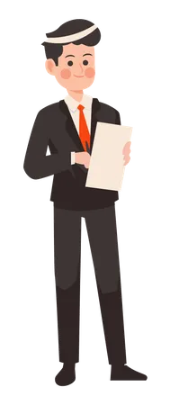 Businessman writing in notes  Illustration