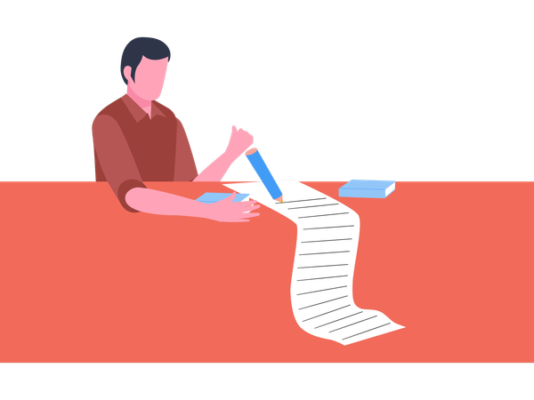 Businessman Writing notes  Illustration