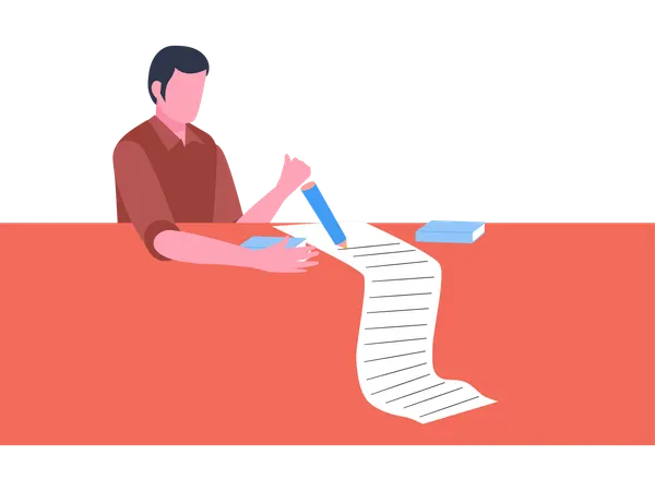 Businessman Writing notes  Illustration