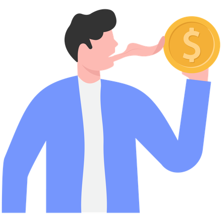 Businessman yells for business money  Illustration