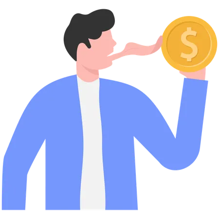 Businessman yells for business money  Illustration